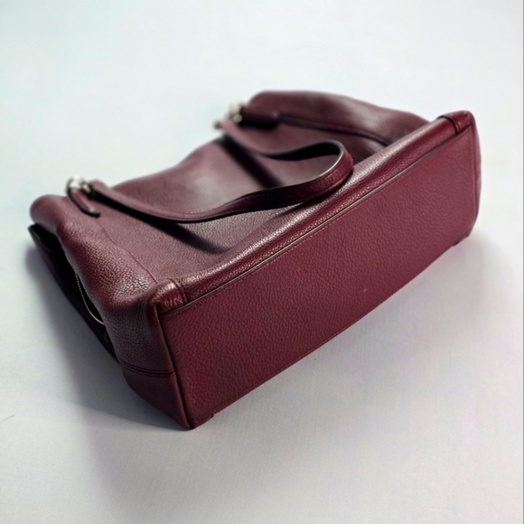 Kate Spade Jackson Cherrywood Pebbled Leather Large Satchel Tote Shoulder Bag - Picture 3 of 11